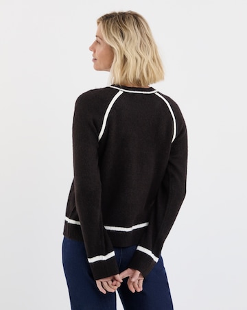 Contrast Crew Neck Knitted Jumper