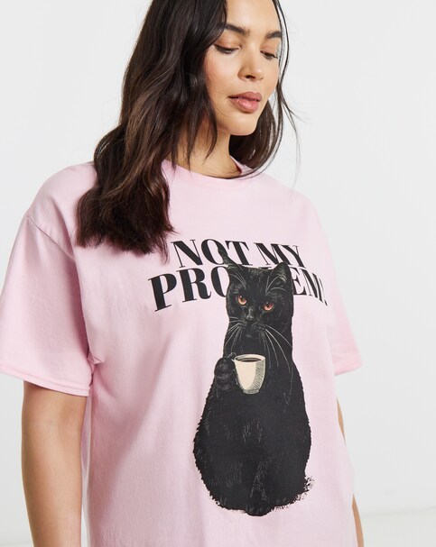 Pink Cat Graphic Tee
