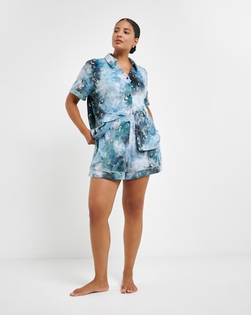 Chelsea Peers Velour Moon and Stars Print Short Pyjama Set