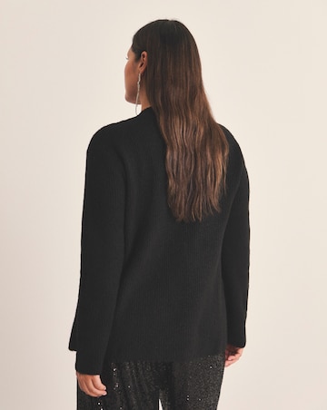 Cosy Yarn Black Tie Front Bow Cardigan