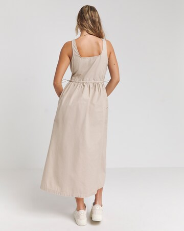 Stone Cargo Patch Pocket Midi Dress