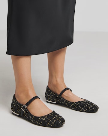 Emilie Mary Jane Stretch Ballerina Shoes - Wide Fit (E)