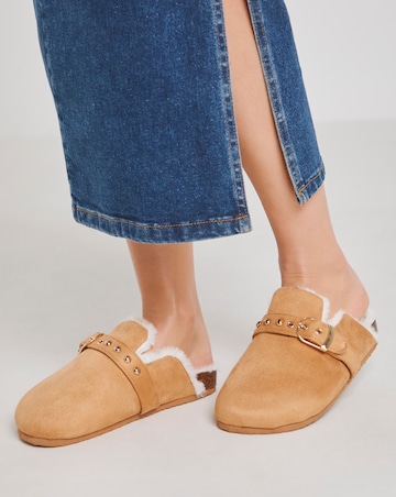 Franny Closed Toe House Shoe With Buckle Detail - Extra Wide Fit (EEE)