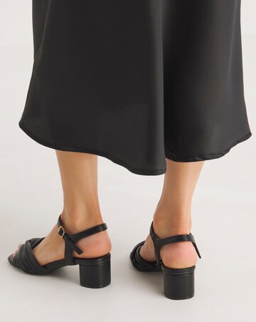 Clovis Twist Flexible Sole Block Heeled Sandals Wide E Fit