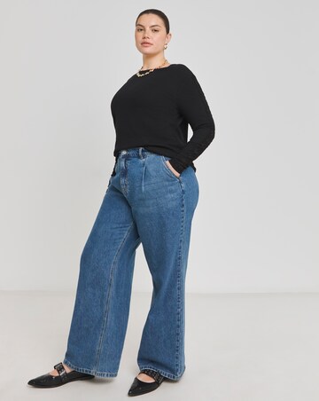 Black Lace Sleeve Top