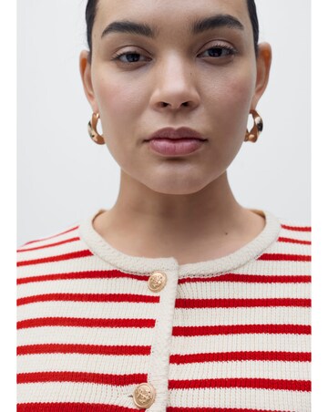 Mango Striped Knit Cardigan