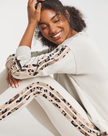 adidas Leopard Print 3 Stripe Sweatshirt