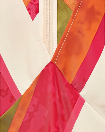 Mango Side Split Red/ White Stripe Cherry Dress