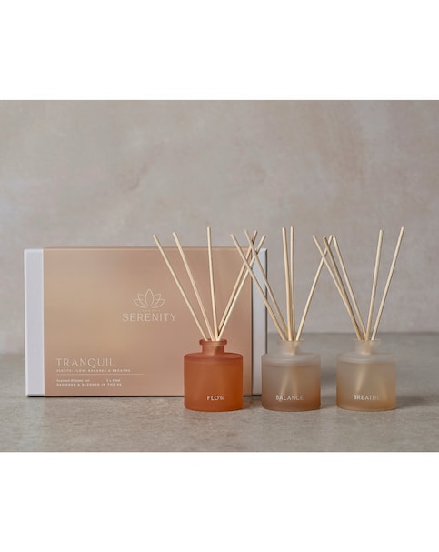 Serenity 'Tranquil' 50ml Diffusers Set of 3 - Flow, Balance and Breathe