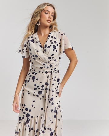 Joanna Hope Spot Wrap Maxi Dress