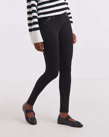 High Waist Super Stretch Ponte Tregging with Zip Detail