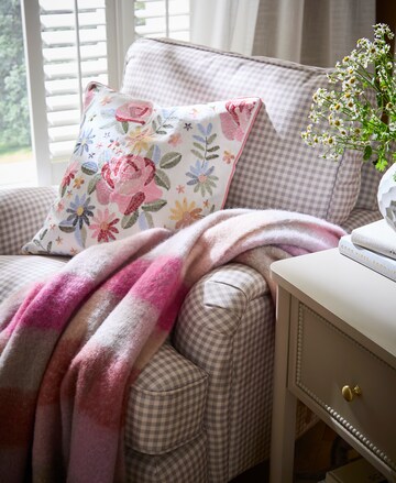 Mila Check Faux Mohair Throw - Pink