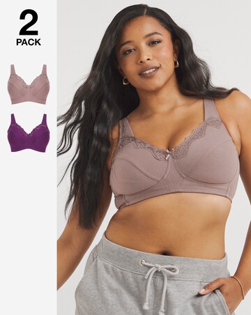 Pretty Secrets 2 Pack Sarah Full Cup Non Wired Bras