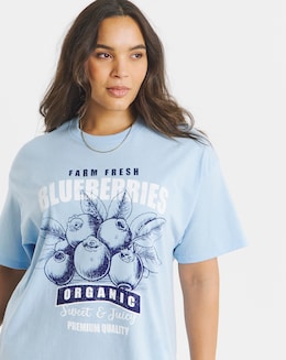Blue Blueberries Graphic T-Shirt