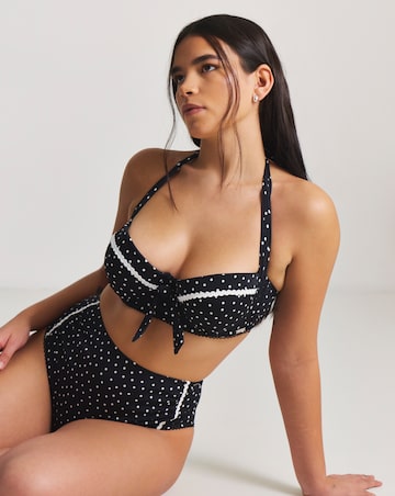 Figleaves Spot Halterneck Underwired Bikini Top