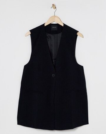 Black Longline Waistcoat