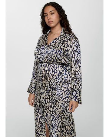 Mango Satin Wrap Midi Dress