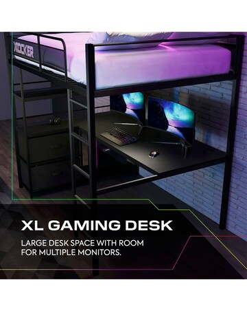 X Rocker Battlebunk XL RGB Double High Sleeper Bed