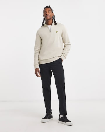 Lyle & Scott Loopback 1/4 Zip Sweat - Taupe