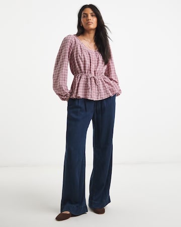 Simply Be Cinch Waist Prairie Blouse