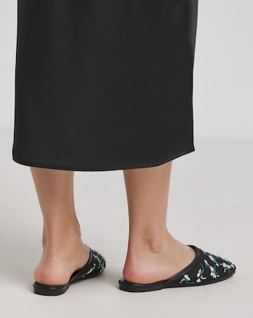 Cherish Embroidered Detail Mules - Wide Fit (E)