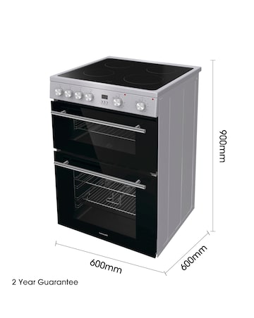 Hisense HDE3211BXUK 60cm Electric Cooker Ceramic Hob - Grey