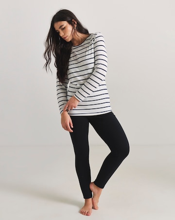 Pretty Secrets 2 Pack Thermal Long Sleeve Tops - Navy/Stripe