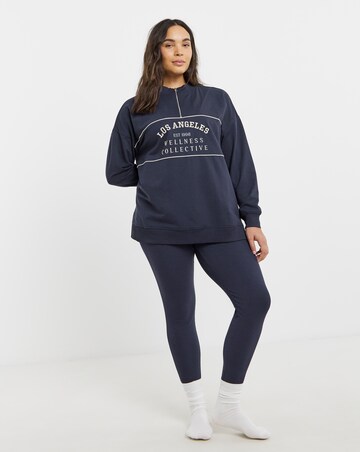 Simply Be Quarter Zip Varsity Legging Lounge Set