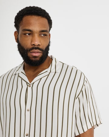 Jack & Jones Jeff Stripe Resort Shirt - White/Green