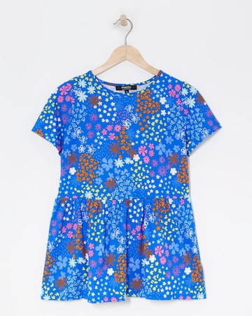 Blue Ditsy Supersoft Smock Top