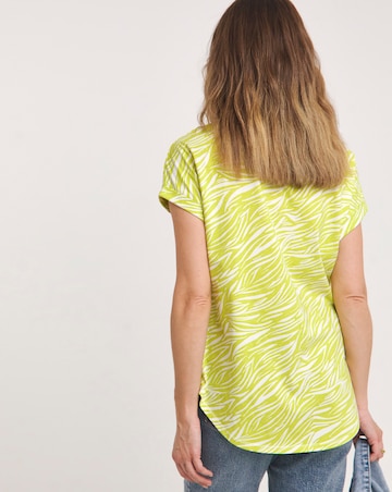 Longline Short Sleeve Curved Hem Top