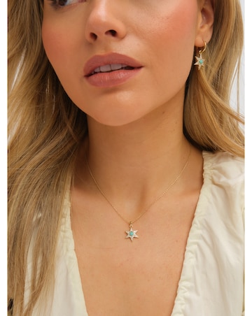 Inicio 14Ct Real Gold Plated Turquoise Star Trio Set - Gift Box