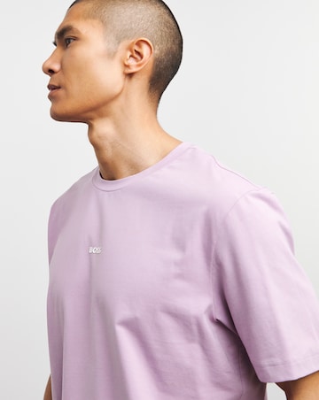 BOSS Short Sleeve Purple Centre Logo T-Shirt