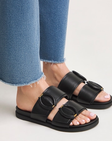 Anthology Gardenia Leather Double Buckle Mule Sandal - Extra Wide Fit (EEE)