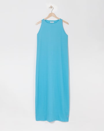 Simply Be Blue Textured Jersey Racer Maxi Dress