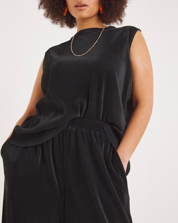 Black Plisse Culotte