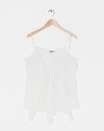 Simply Be White Ruffle Front Cami