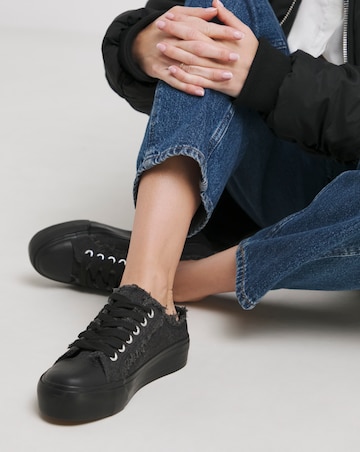 Bowie Raw Edge Slip on Trainers - Extra Wide Fit (EEE)