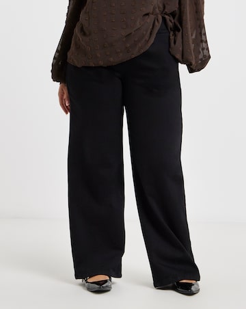 Black Cosy Weekender Wide Leg Jegging