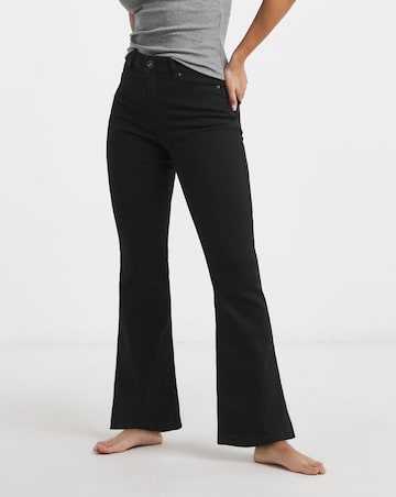 Simply Be Kim Black High Waist Super Soft Bootcut Jeans