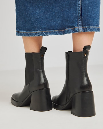 Emery Leather Platform Chelsea Ankle Boots - Wide Fit (E)