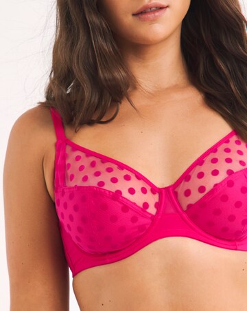 Pretty Secrets 2 Pack Hannah Everyday Spot Mesh Full Cup Bras B-G - Cerise/Blue