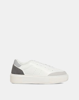 Jack &amp; Jones Aspire Court PU Trainer - White Multi
