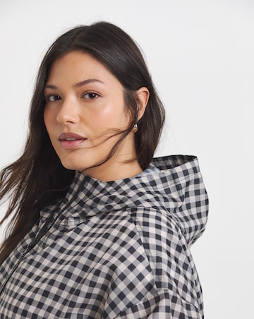 Simply Be Gingham Quarter Zip Wind Breaker