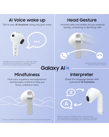 Samsung Galaxy Buds4 with Galaxy AI - White