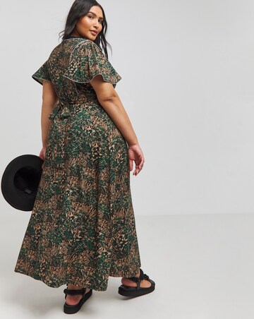 Joe Browns Jersey Contrast Floral V Neck Maxi Dress