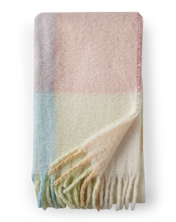 Catherine Lansfield Faux Mohair Check Throw