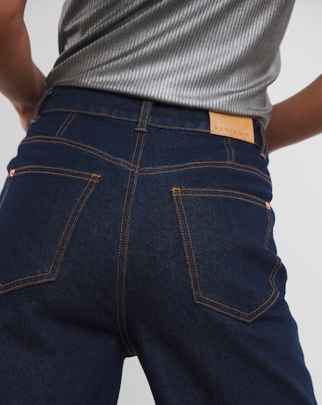 Indigo Contrast Stitch Wide Leg Jeans