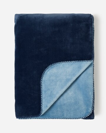 Two-Toned Fleece Throw with Stitched Edges