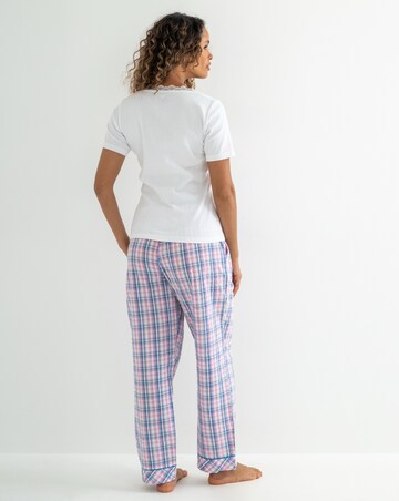Pour Moi Ribbed Henley Tshirt And Seersucker Trousers PJ Set